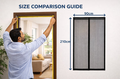 Magnetic Mesh Door Curtain — Blocks Mosquitoes, Allows Fresh Air (No Drill)