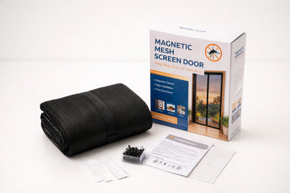 Magnetic Mesh Door Curtain — Blocks Mosquitoes, Allows Fresh Air (No Drill)