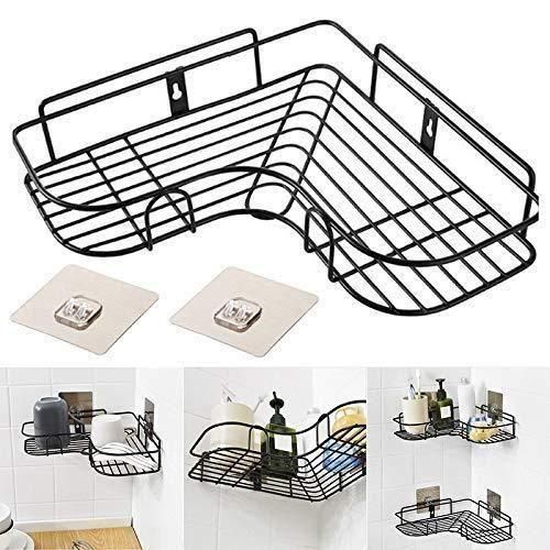 Wall Mount Kitchen Corner Shelf Organizer (No Drill, Stainless Steel)
