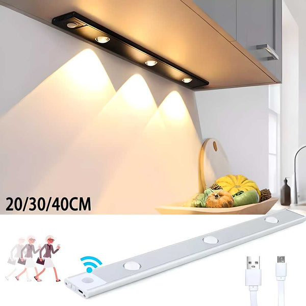 Motion Sensor LED Light for Kitchen Cabinets and Closets - USB Rechargeable